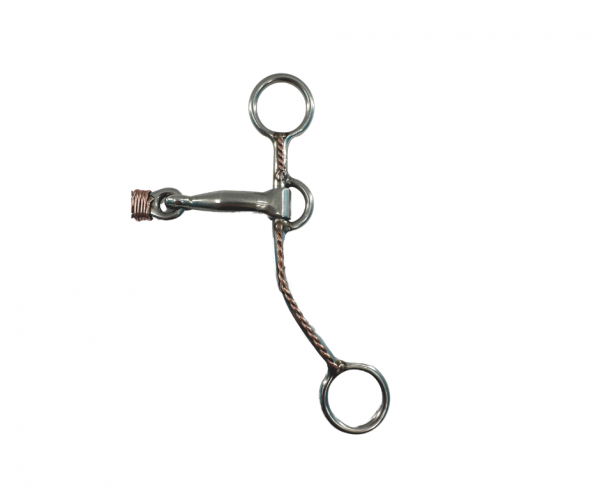 Western Double Broken Copper Wrapped French Link Shank Bit - Image 2