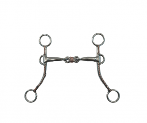Western Double Broken Copper Wrapped French Link Shank Bit