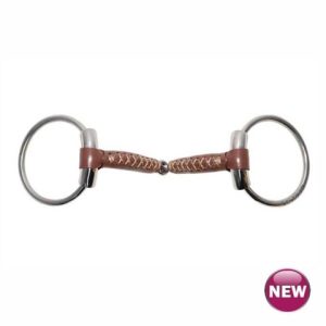 LEATHER O-RING PINCHLESS SNAFFLE BIT – 20MM