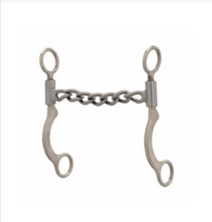 Pro Series brushed stainless chain mouthpiece shank bit